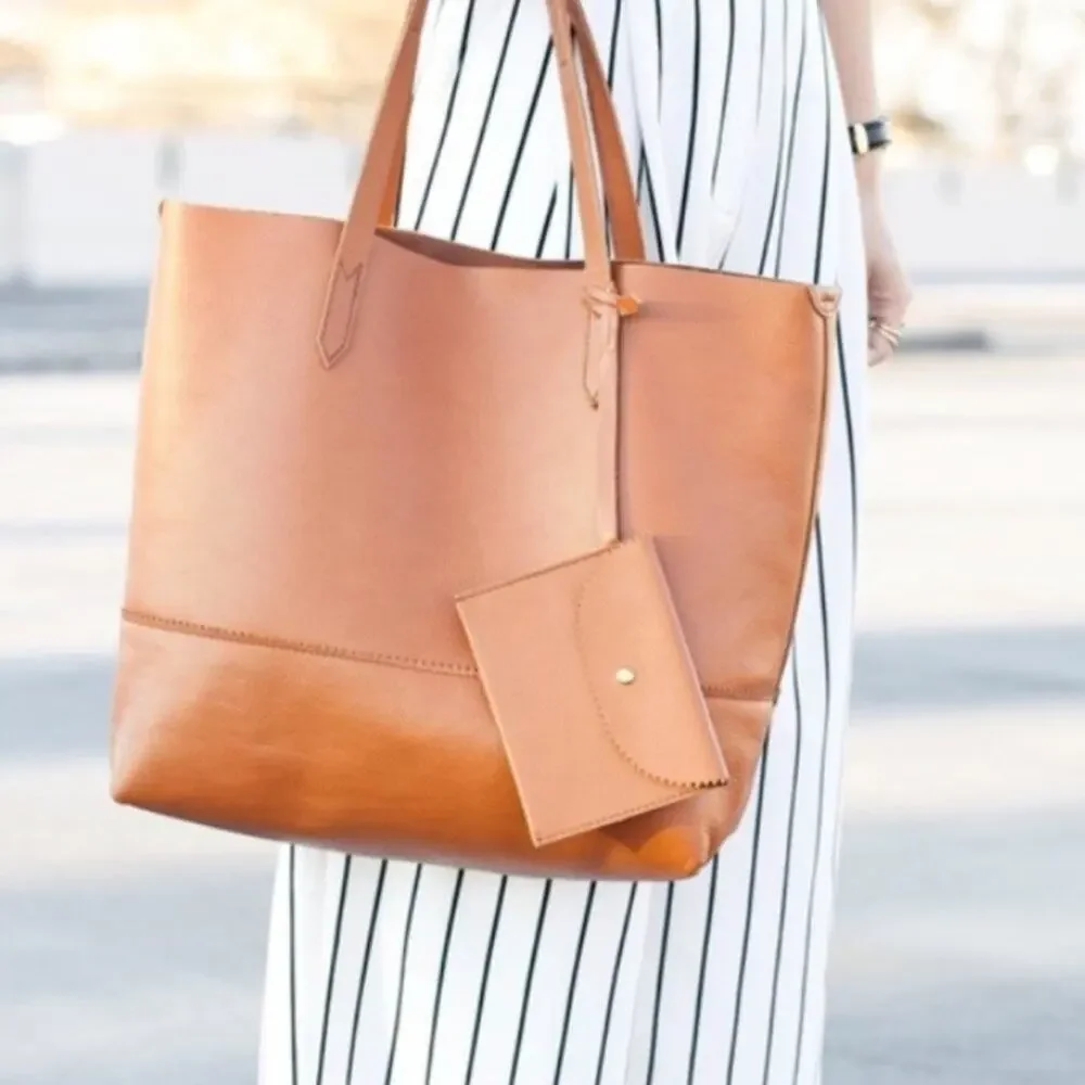 J. CREW tote bag bourbon pebble leather color - Picture 9 of 10